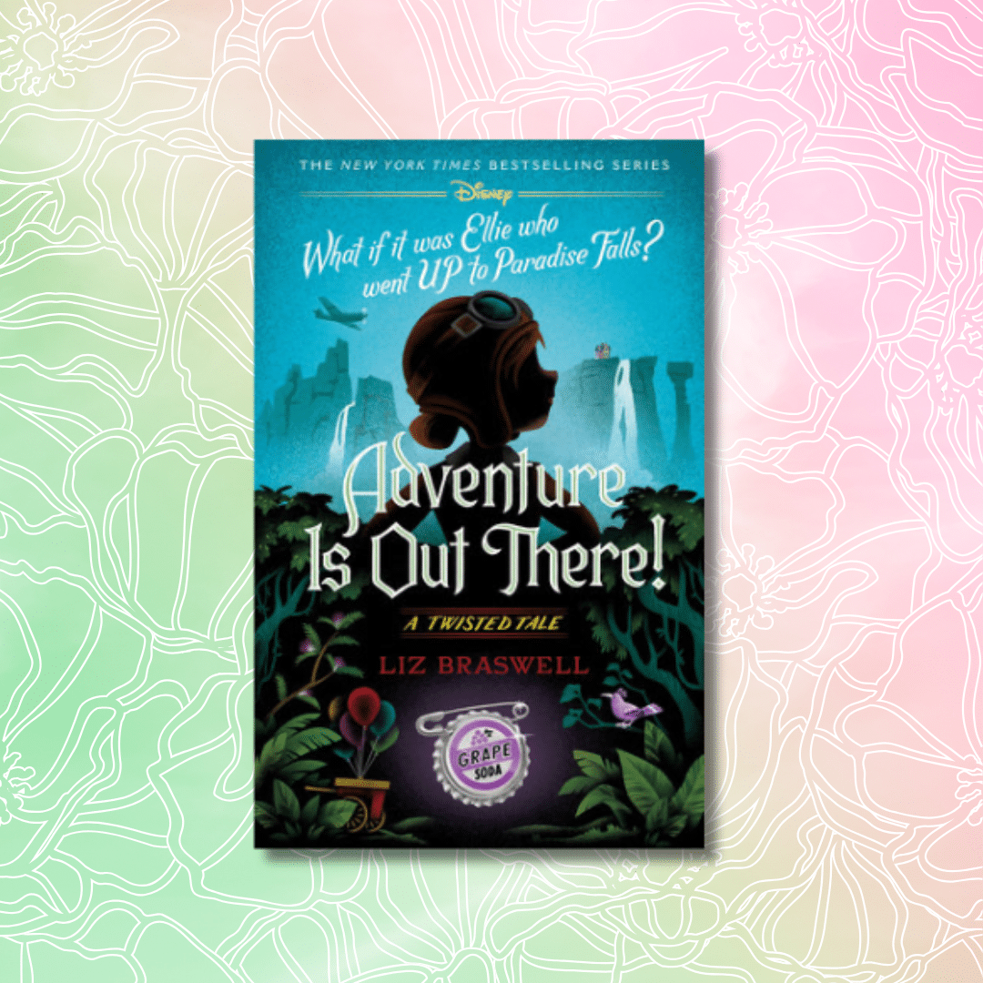 The book cover of this Spectacular Book shows a girl with a backpack gazing at floating waterfalls and tall blue mountains under a bright sky. “Adventure Is Out There!” is perfect for your list of Spring Reads.